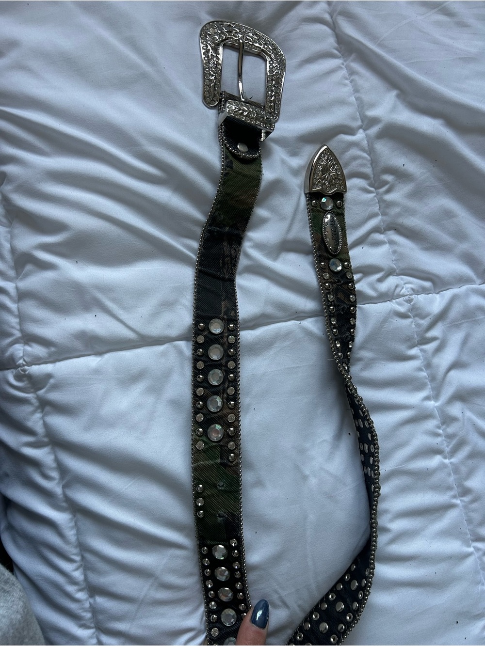 Western Camouflage women’s Belt with Silver Buckle